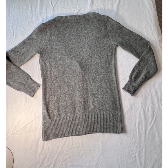 Aeropostale Cardigan Sweater 90s Gray Button Front Wool Rabbit Hair Blend MEDIUM - Picture 4 of 7